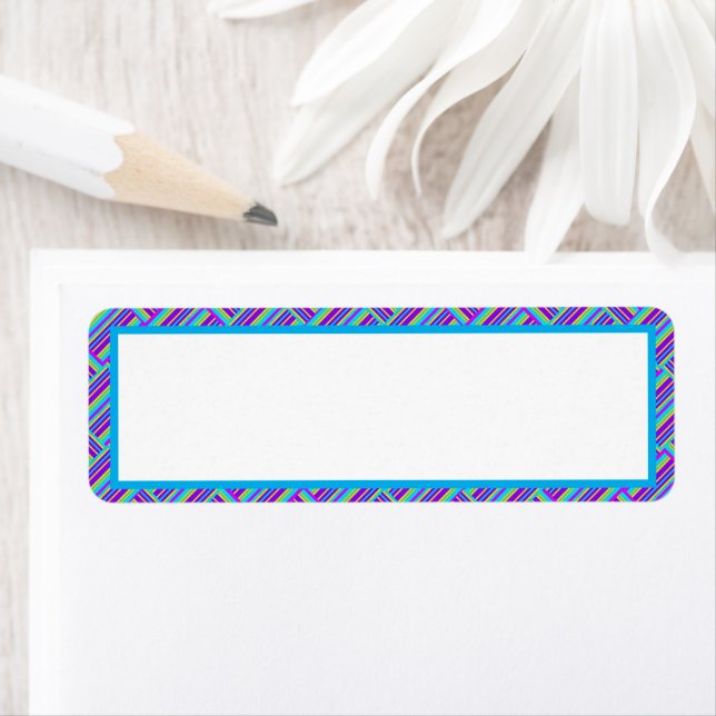 Etiqueta de dirección de retorno de patrón morado  (In situ)