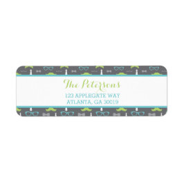 Etiqueta de dirección de retorno de pequeño hombre