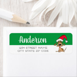 Etiqueta de dirección de retorno de perro de Navid