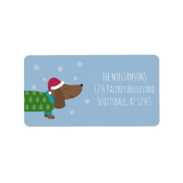 Etiqueta de dirección de retorno de perro de Navid
