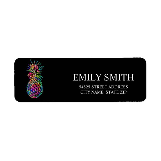 Etiqueta de dirección de retorno de piña moderna (Frente)