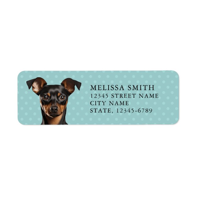 Etiqueta de dirección de retorno de Pinscher en mi (Frente)