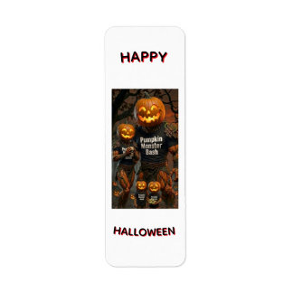 Etiqueta de dirección de retorno de Pumpkin Monste