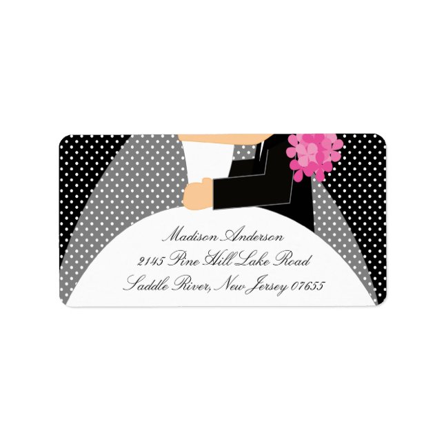 Etiqueta de dirección de retorno de puntos negros  (Frente)