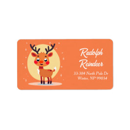 Etiqueta de dirección de retorno de reno de Rudolp