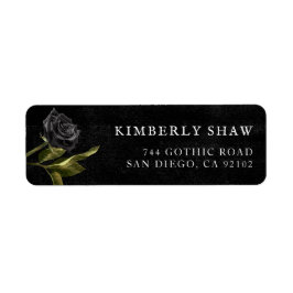 Etiqueta de dirección de retorno de Rosa negro gót