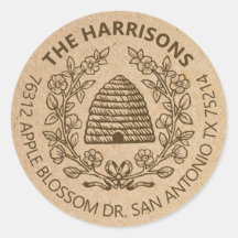 Etiqueta de dirección de retorno de Rústica de abe