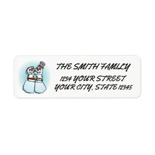 Etiqueta de dirección de retorno de Snowman