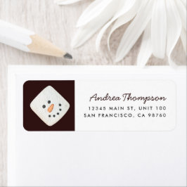 Etiqueta de dirección de retorno de Snowman con ma