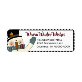 Etiqueta de dirección de retorno de Snowman primit