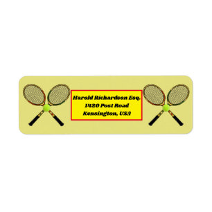 Etiqueta de dirección de retorno de tenis