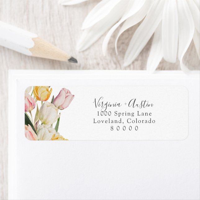 Etiqueta de dirección de retorno de Tulip (Tulip Return Address Label by Painted Paperie
)
