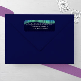 Etiqueta de dirección de retorno del Boda de luces