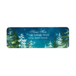 Etiqueta de dirección de retorno del bosque noctur