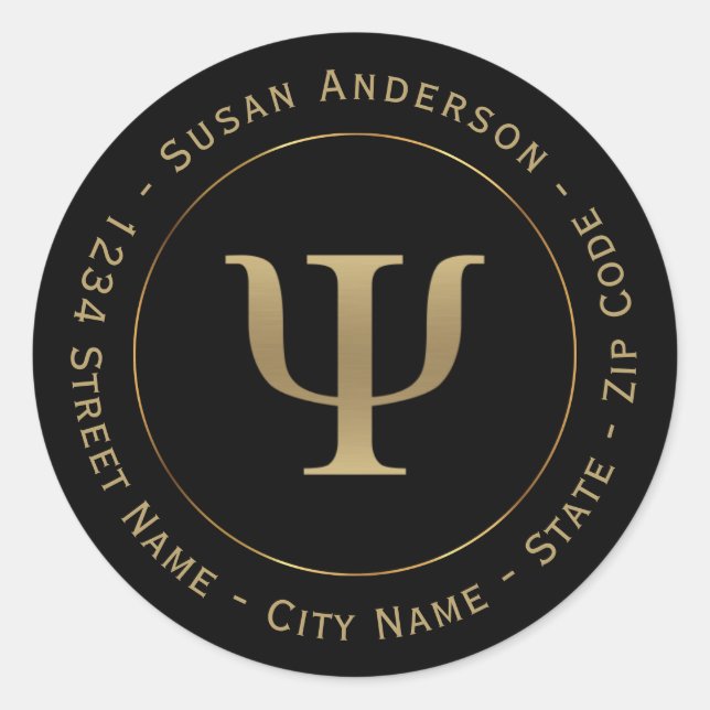 Etiqueta de dirección de retorno del símbolo Psi d (Anverso)