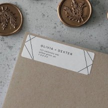 Etiqueta de dirección de retorno geométrico modern