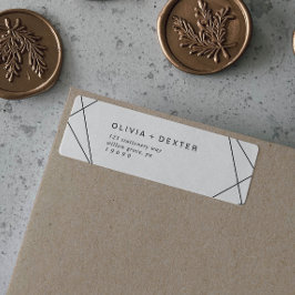 Etiqueta de dirección de retorno geométrico modern