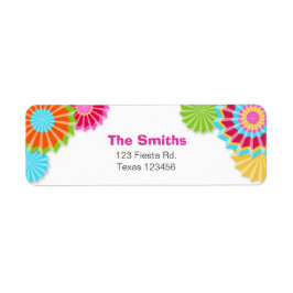 Etiqueta de dirección de retorno mexicana Fiesta