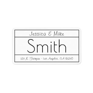 Etiqueta de dirección de retorno moderna   Blanco 