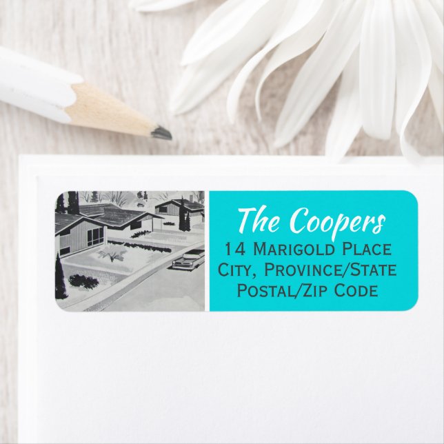 Etiqueta de dirección de retorno moderna de Mid Ce (In situ)