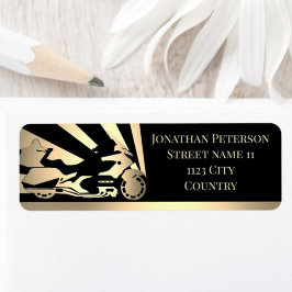 Etiqueta de dirección de retorno para motocicleta