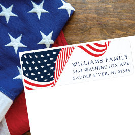 Etiqueta de dirección de retorno patriótico Stars 