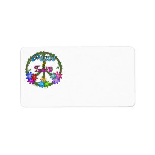 Etiqueta de dirección de retorno - Paz y amor
