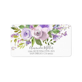 Etiqueta de dirección de retorno púrpura de la lav