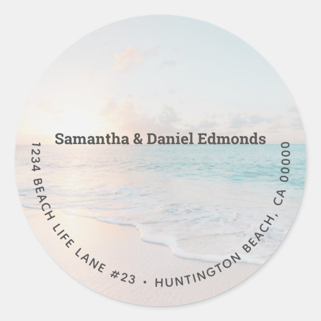 Etiqueta de dirección de retorno redondeada de pla (Anverso)