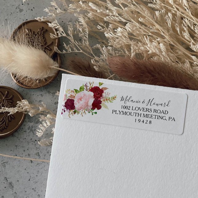 Etiqueta de dirección de retorno rojo tropical y r (Subido por el creador)