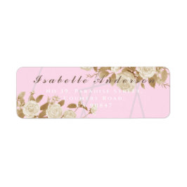 Etiqueta de dirección de retorno rosa Rosa de Moda