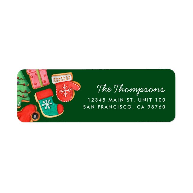 Etiqueta de dirección de retorno verde de la cooki (Frente)