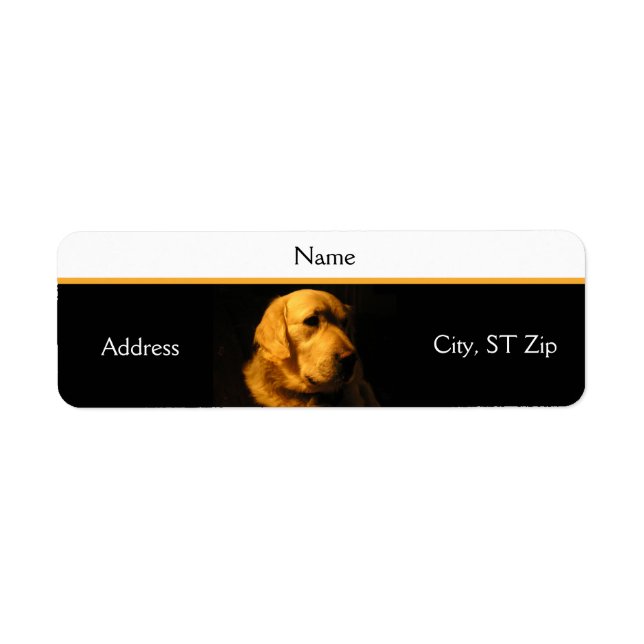 Etiqueta de dirección de retrato de Golden Retriev (Frente)