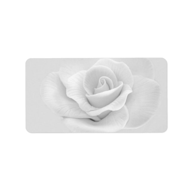 Etiqueta de dirección de rosa blanca (Frente)