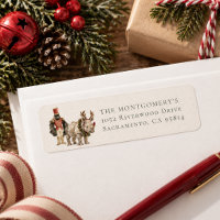 Etiqueta de dirección de Safari Navidad Rinoceront