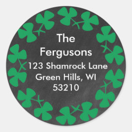 Etiqueta de dirección de Shamrock en irlandés