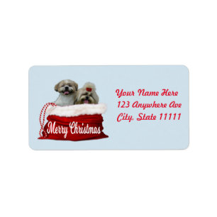 Etiqueta de dirección de Shih Tzu, Navidades