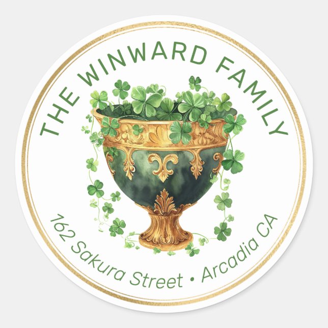 Etiqueta de dirección de St. Patrick's Bowl & Sham (Anverso)