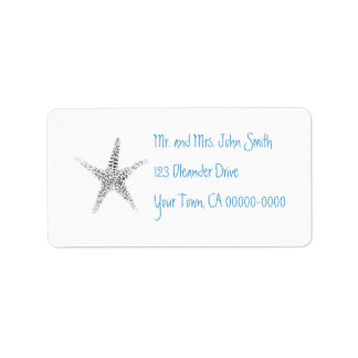Etiqueta de dirección de Starfish (B&W)