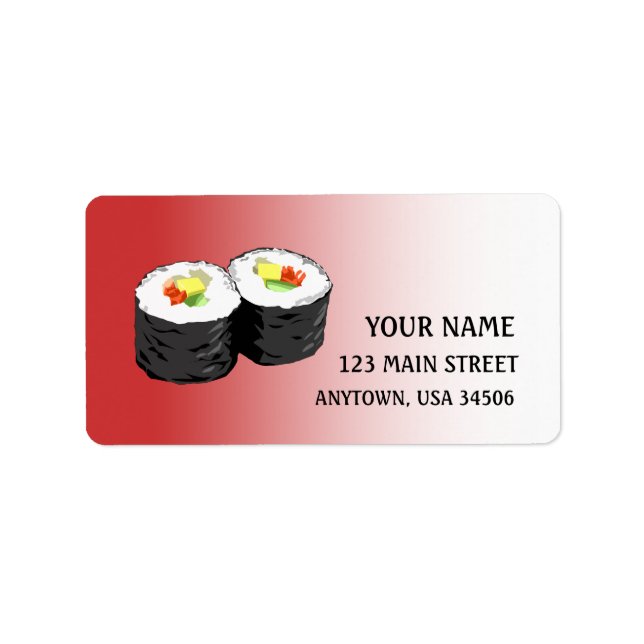 Etiqueta de dirección de sushi (Frente)