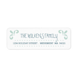 Etiqueta de dirección de Swirl del pincel blanco m