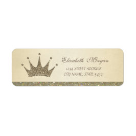 Etiqueta de dirección de tiara elegante sofisticad