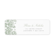 Etiqueta de dirección de toile verde salvia Chinoi