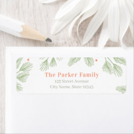 Etiqueta de dirección de vacaciones de Navidades d