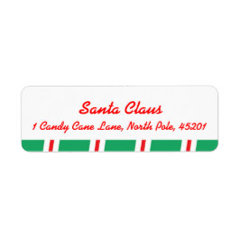 Etiqueta de dirección de vacaciones de Santa Claus