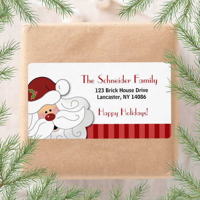 Etiqueta de dirección de vacaciones de Santa Claus (Santa Claus Christmas Shipping Labels)