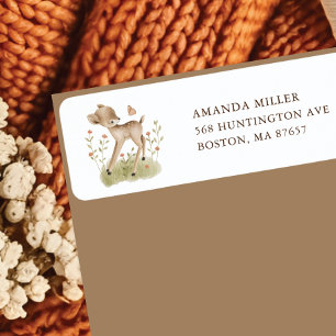 Etiqueta de dirección de venado Woodland Wonder