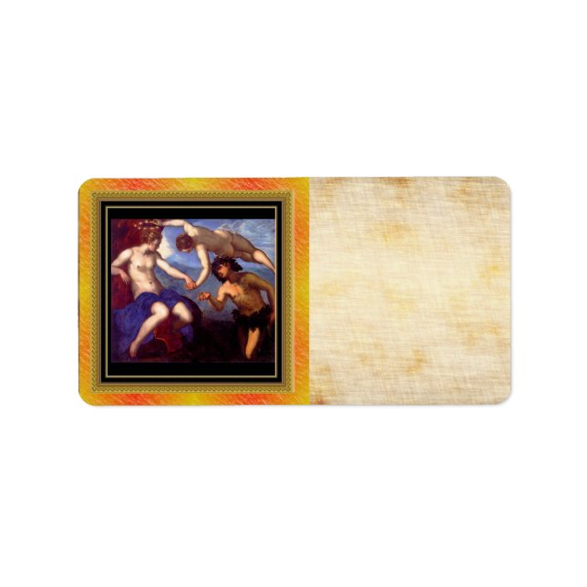 Etiqueta de dirección de Venus mitológica (Frente)