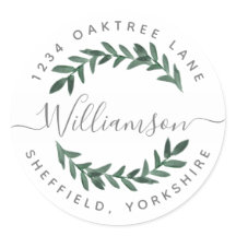 Etiqueta de dirección de verde