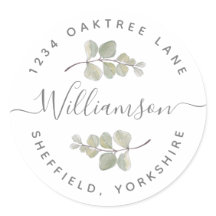 Etiqueta de dirección de verde